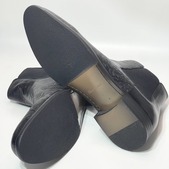 NEW Robert Graham Men’s Dawson Chelsea Boots Embossed Skull Roses Black Leather - Picture 9 of 16